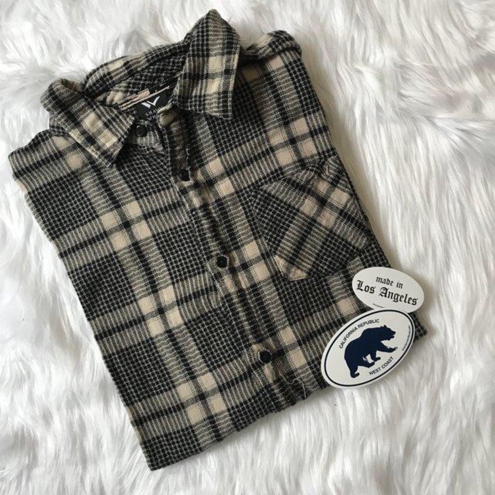Vintage Plaid Flannel Button Down Top